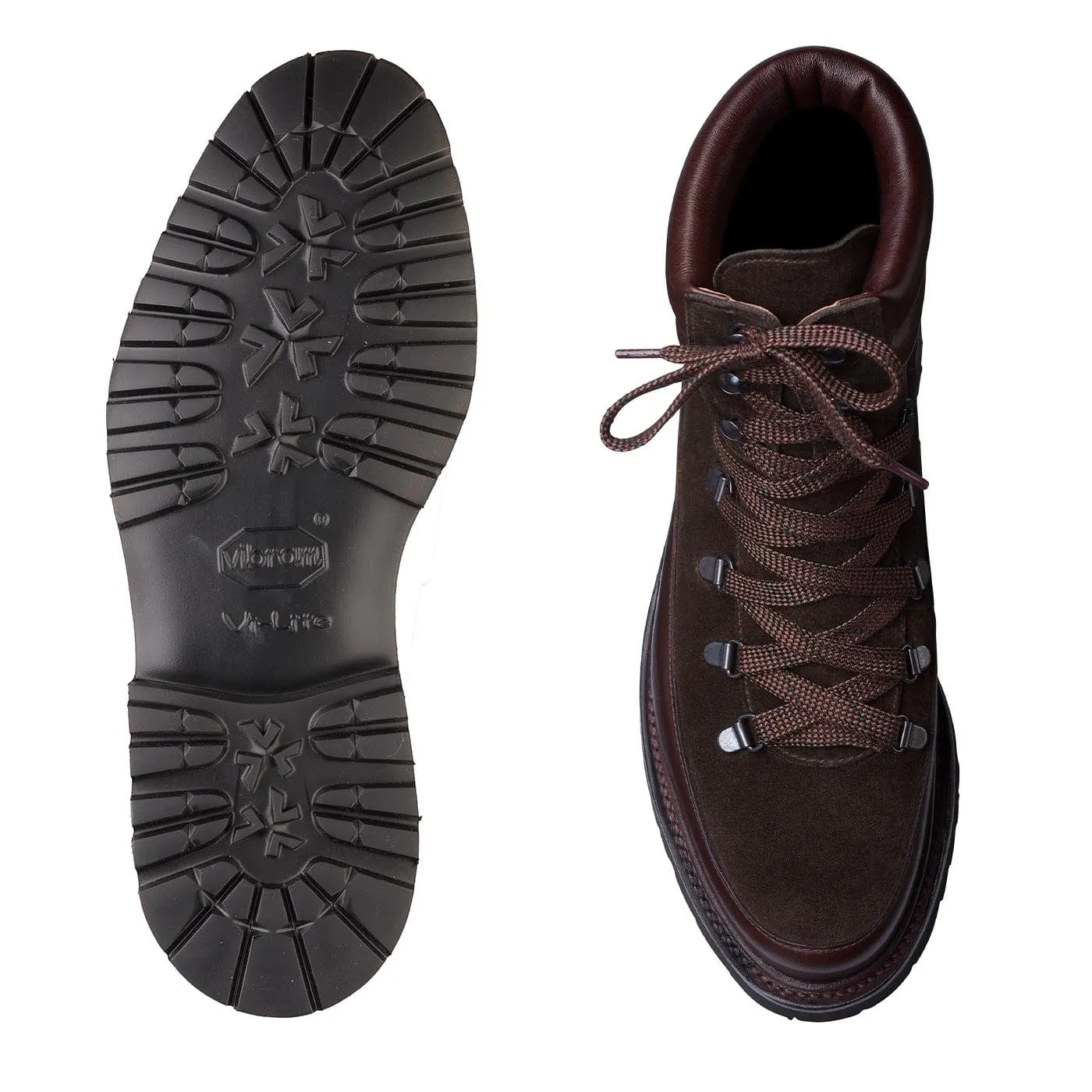 Annie Dark Brown Wax Calf & Earth Green Suede sold by Crockett & Jones product image thumbnail 2