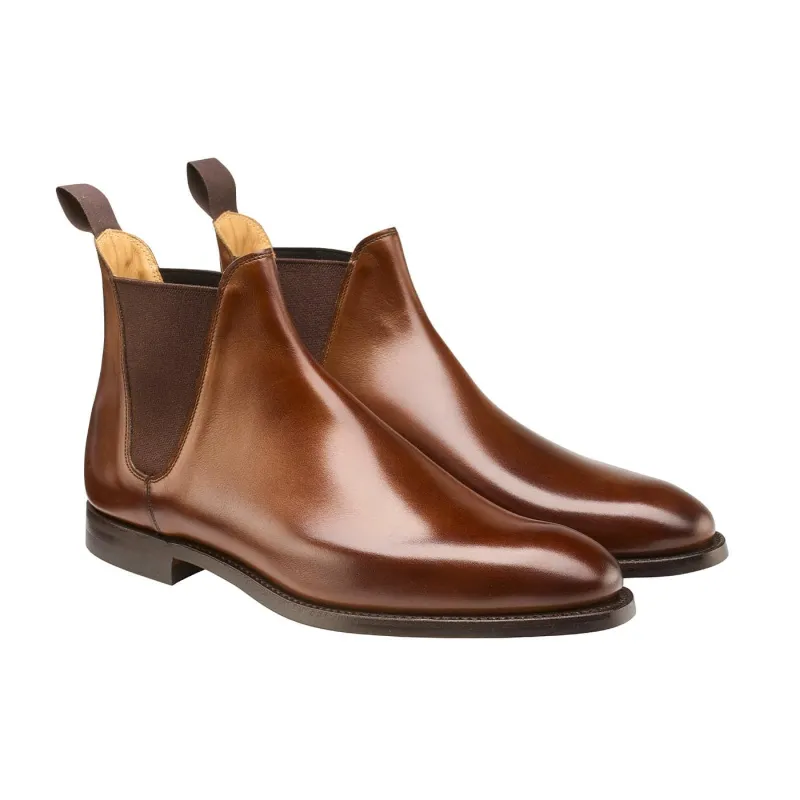 Chelsea 8 Dark Brown Burnished Calf made by Crockett & Jones
