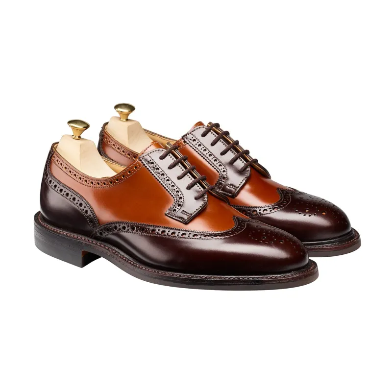 Luna Dark Brown & Tan Cavalry Calf sold by Crockett & Jones