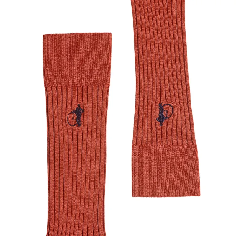 Simply Sartorial Socks - Rust sold by Crockett & Jones