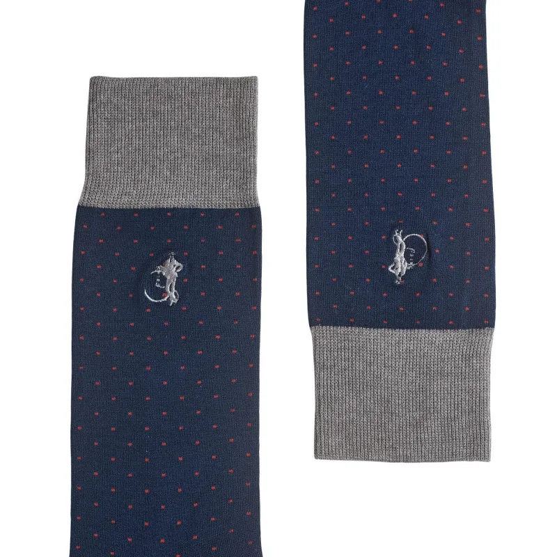 Spot of Style Socks - Navy made by Crockett & Jones