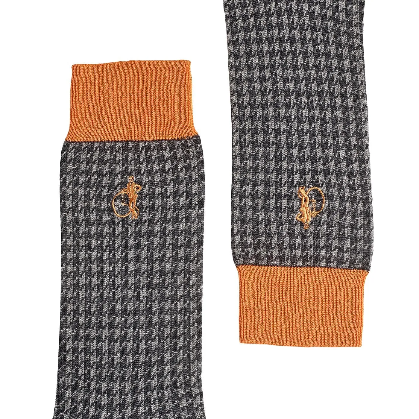 Houndstooth Socks - Grey sold by Crockett & Jones