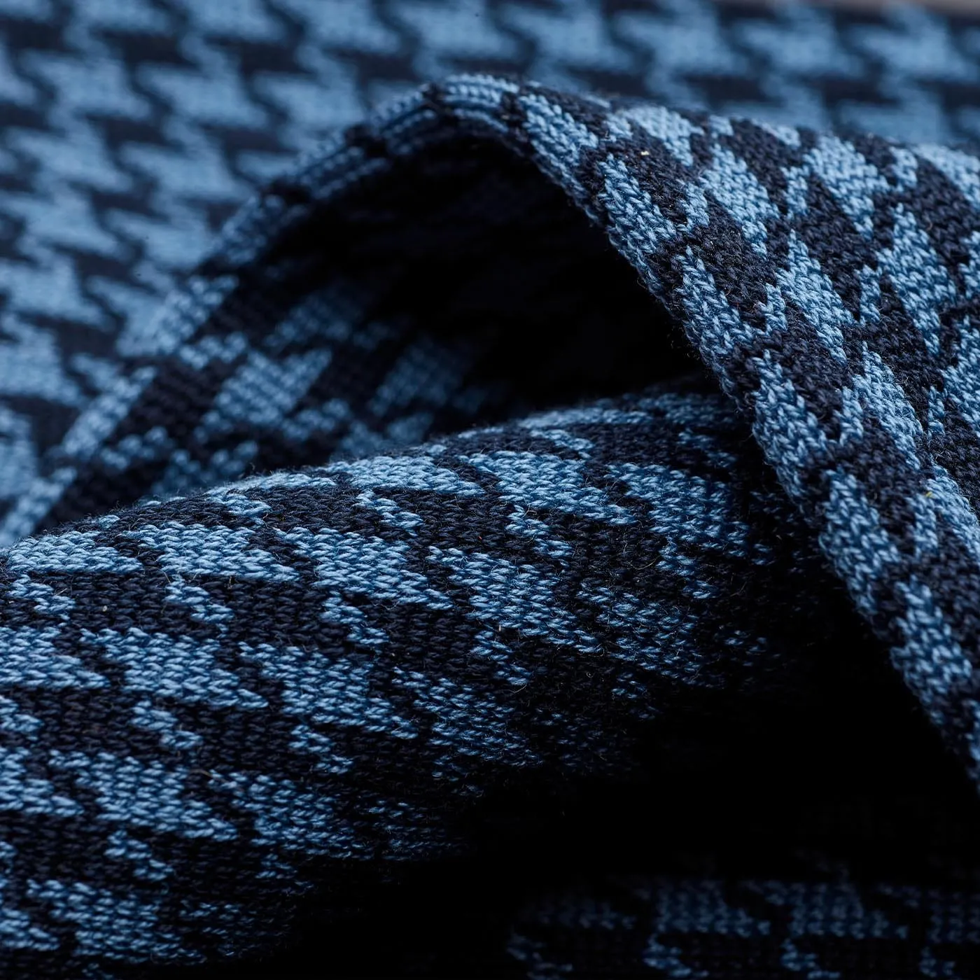 Houndstooth Socks - Blue sold by Crockett & Jones product image thumbnail 3