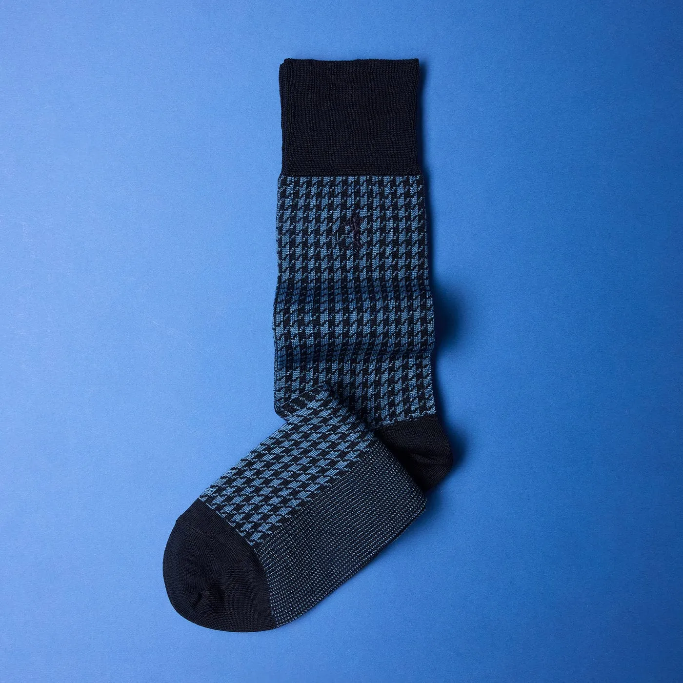 Houndstooth Socks - Blue sold by Crockett & Jones product image thumbnail 2