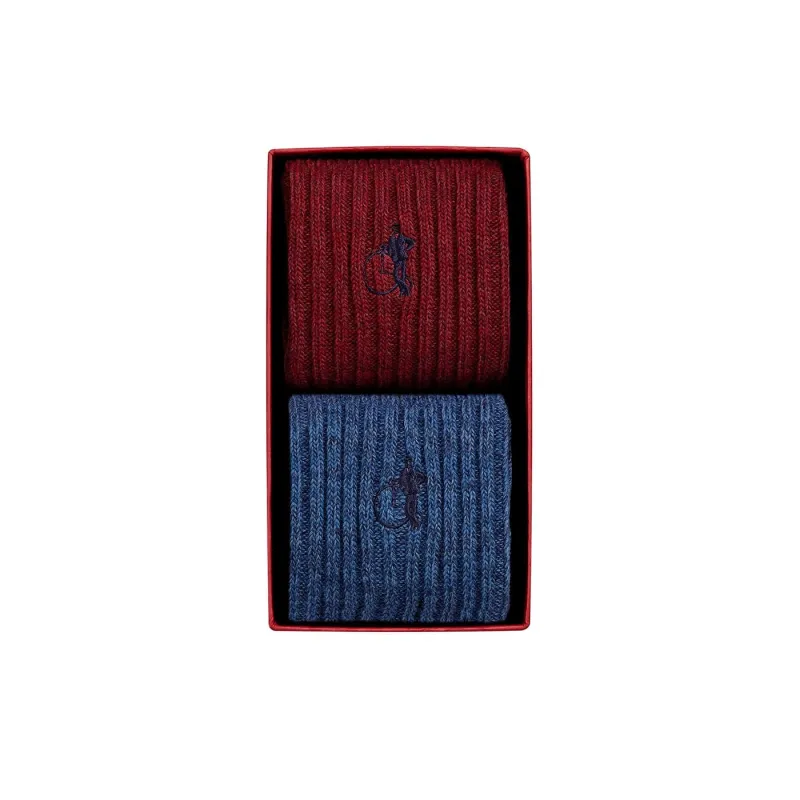 Boot Socks - 2 Pair Gift Box - Mixed sold by Crockett & Jones