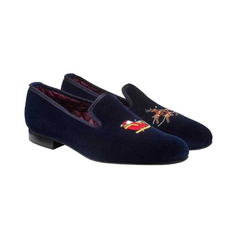 Santa Navy Velvet sold by Crockett & Jones