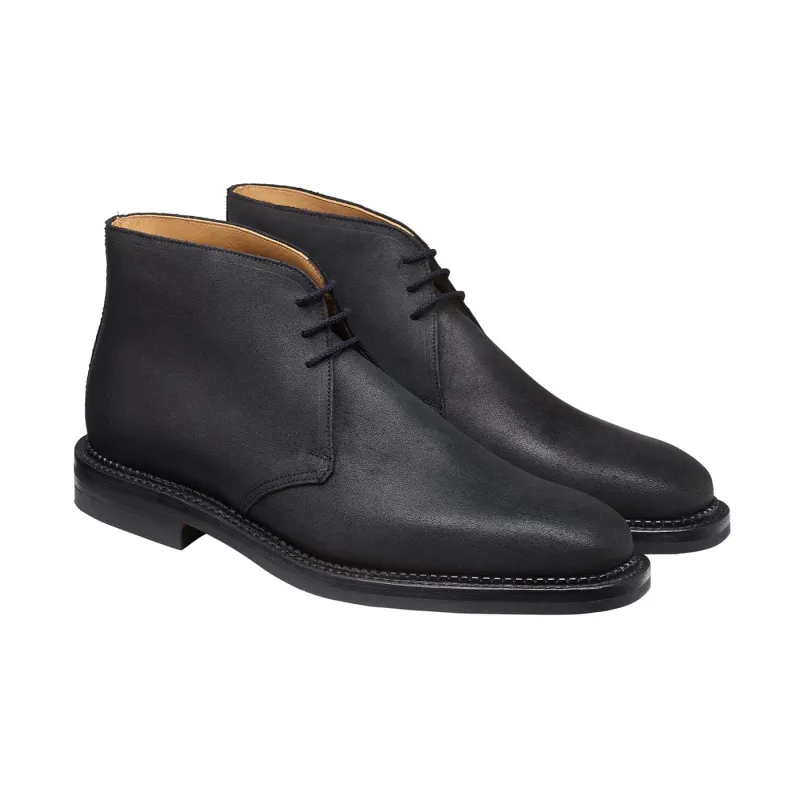 Molton Black Rough-Out Suede made by Crockett & Jones