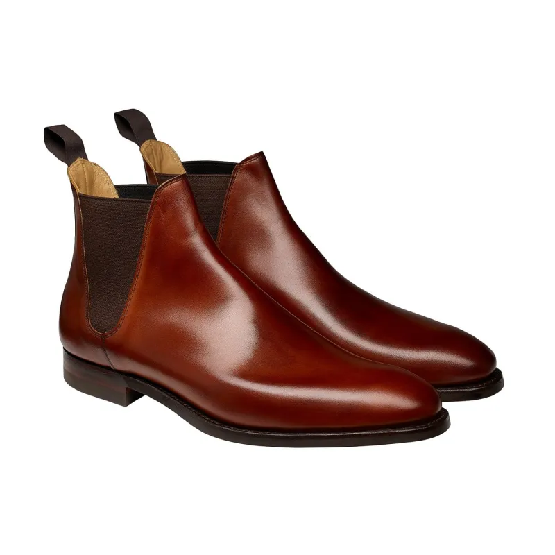 Chelsea 8 Chestnut Burnished Calf made by Crockett & Jones