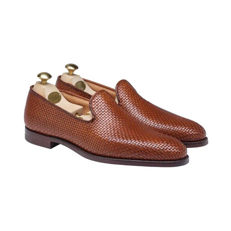 Kensington Tan Woven Calf made by Crockett & Jones