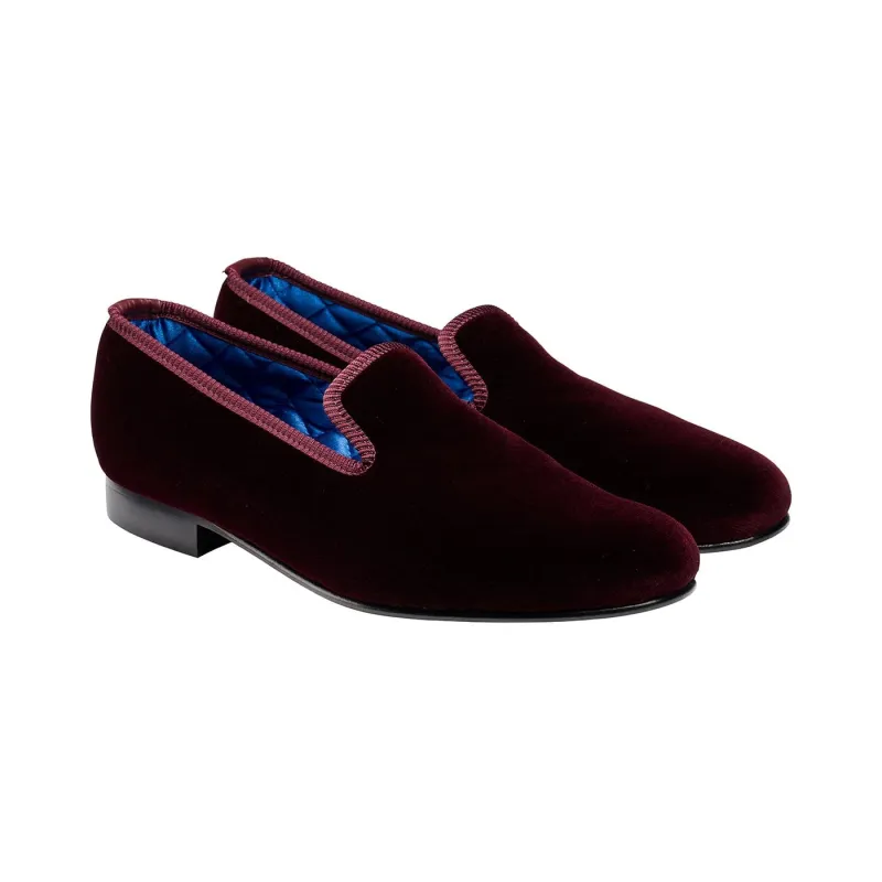 Plain Albert Burgundy Velvet sold by Crockett & Jones