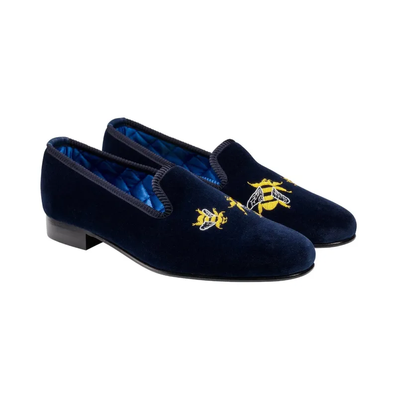 Bees Navy Velvet sold by Crockett & Jones