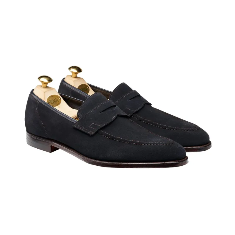 Teign Navy Suede made by Crockett & Jones