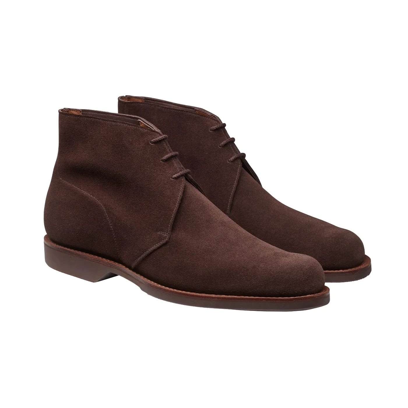 Chukka 4 Dark Brown Reverse Butt Suede sold by Crockett & Jones