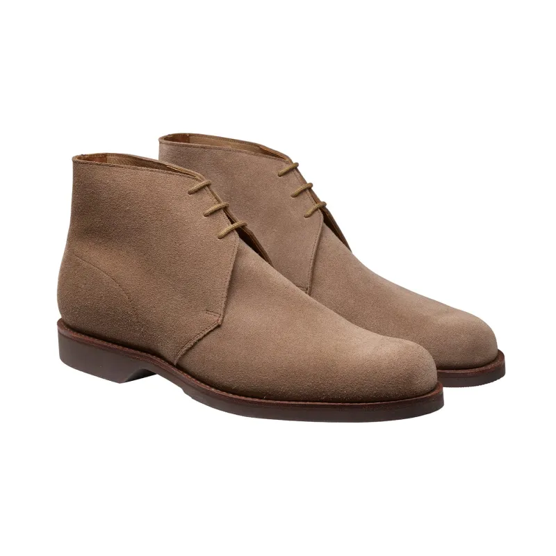 Chukka 4 Taupe Reverse Butt Suede sold by Crockett & Jones