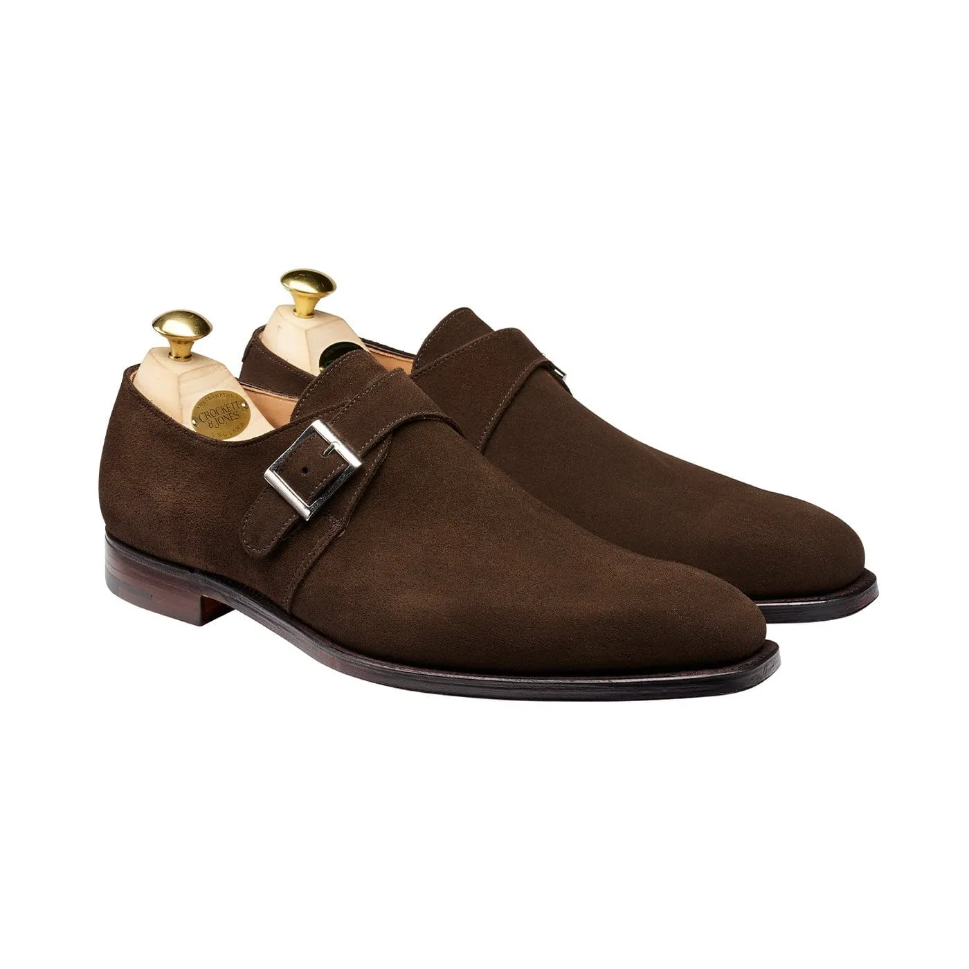 Monkton Dark Brown Calf Suede sold by Crockett & Jones