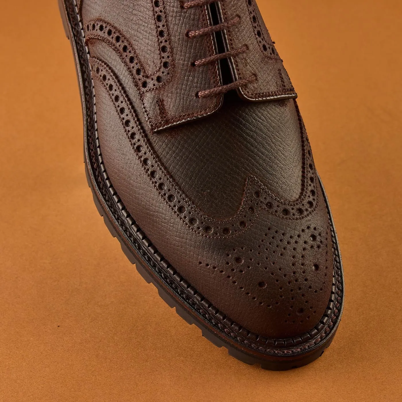 Pembroke Dark Brown Hatch Grain Rough-Out Suede sold by Crockett & Jones product image thumbnail 5