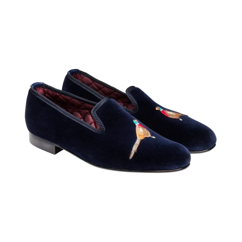 Pheasant Navy Velvet sold by Crockett & Jones