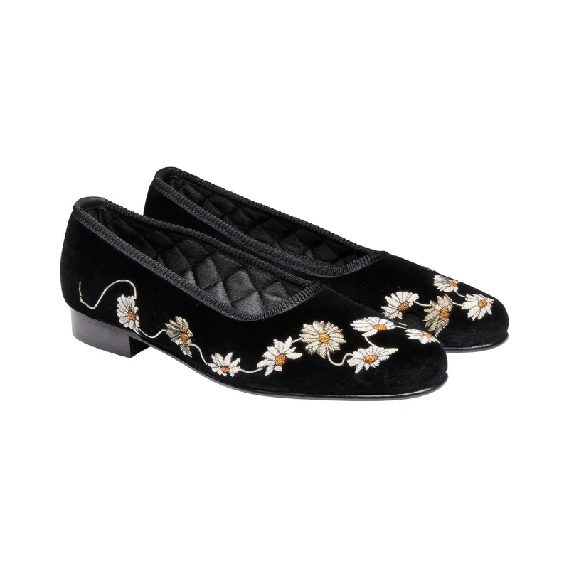 Daisy Chain Black Velvet sold by Crockett & Jones