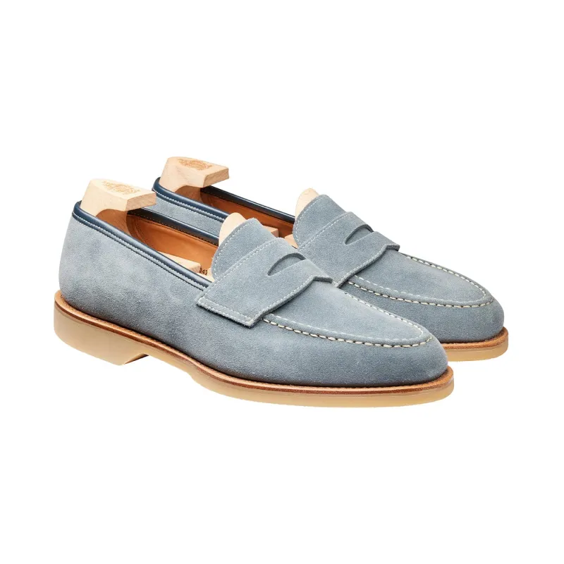 Sorrento Pastel Blue Suede made by Crockett & Jones