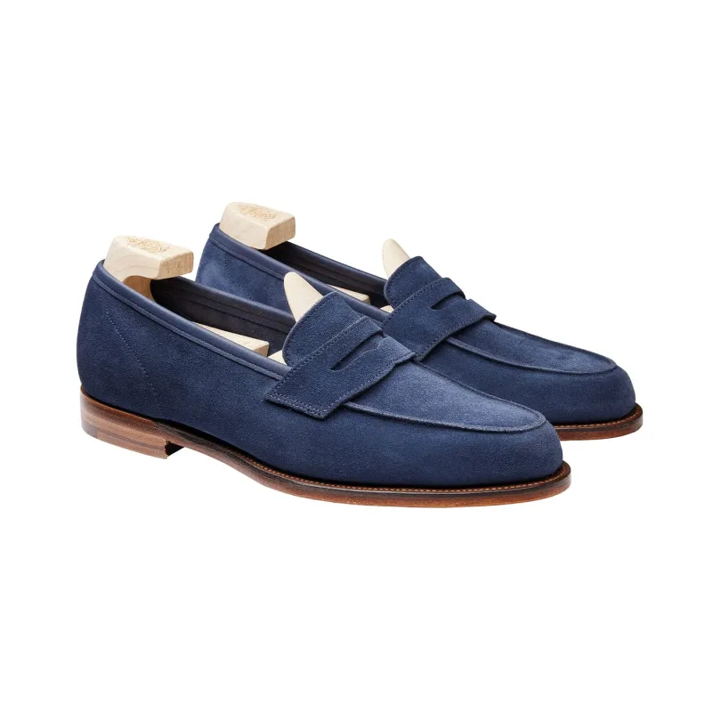 Lilou Sapphire Blue Calf Suede sold by Crockett & Jones