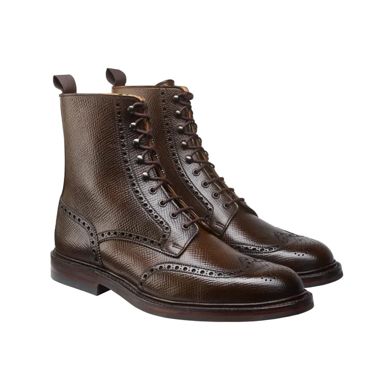 Islay Dark Brown Hatch Grain Cordovan made by Crockett & Jones