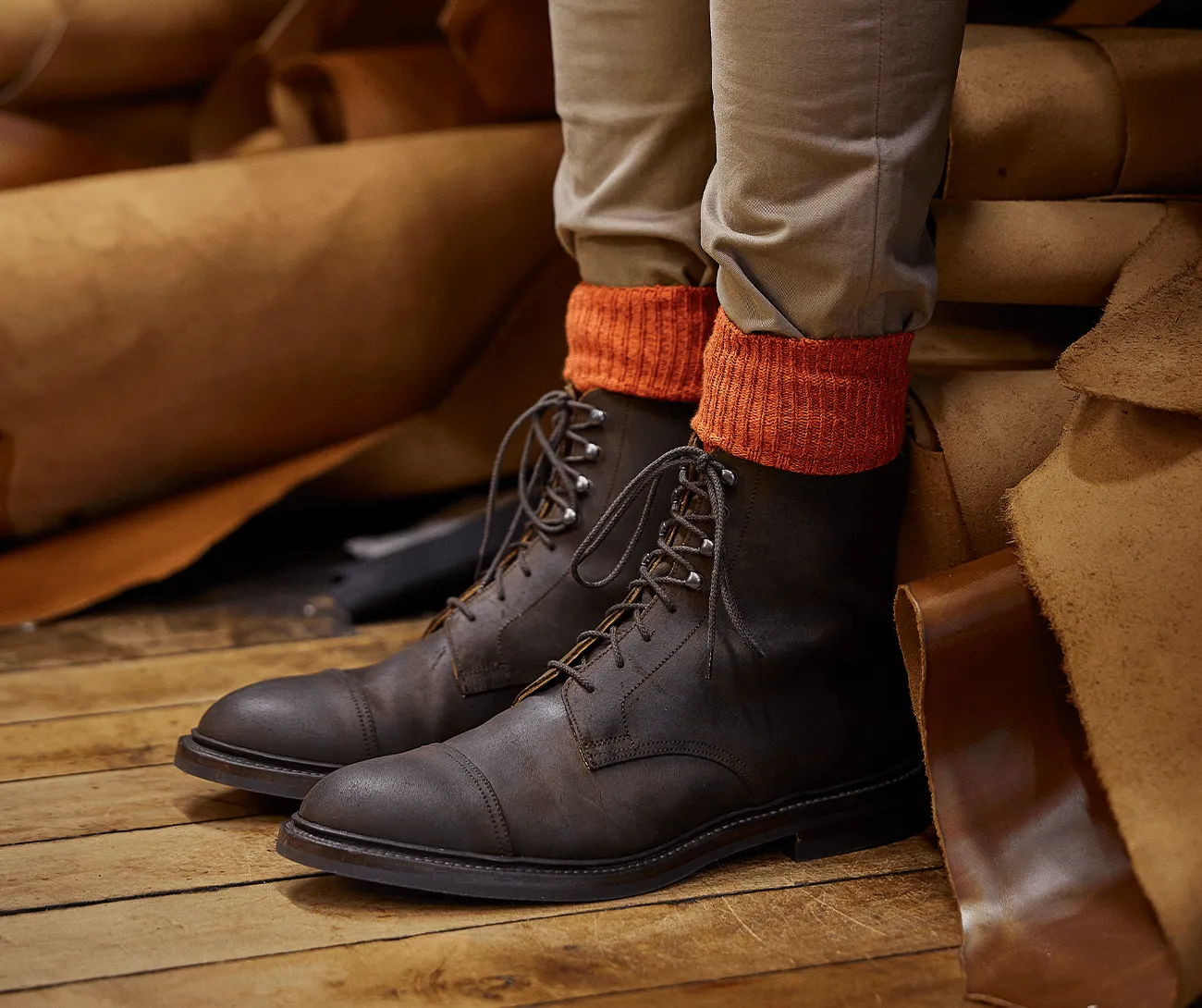 Boot Socks - Spiced Orange sold by Crockett & Jones product image thumbnail 4