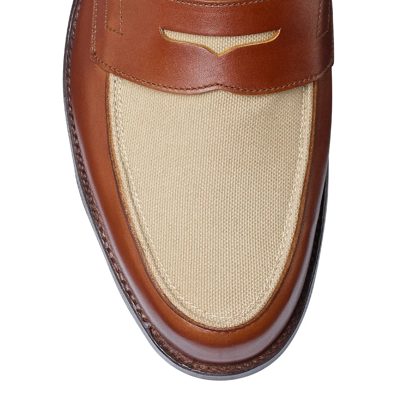 Richmond 2 Tan Burnished Calf & Stone Canvas sold by Crockett & Jones product image thumbnail 4