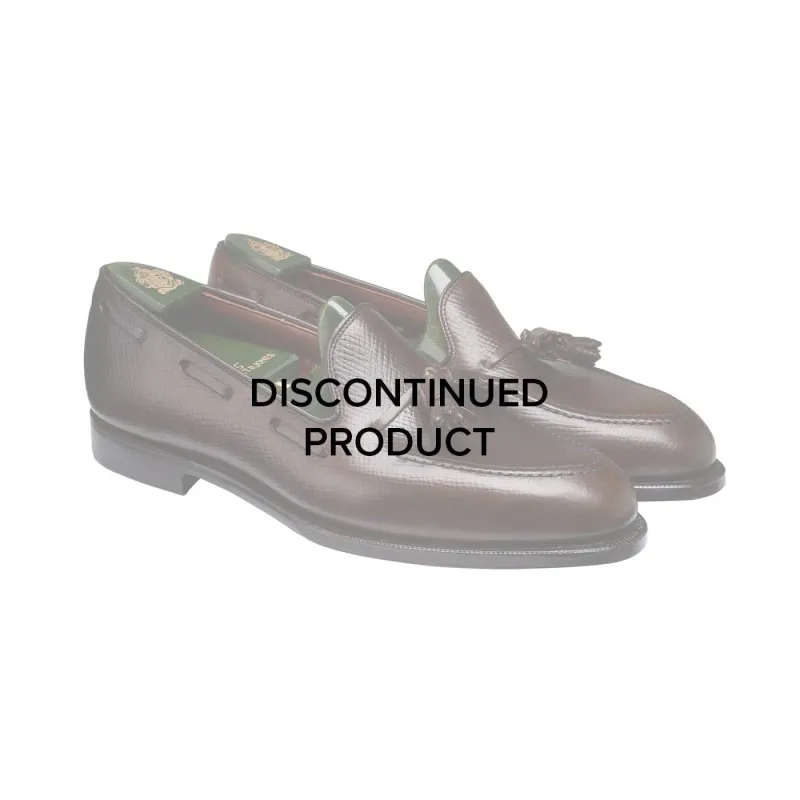 Cavendish 3 Dark Brown Hatch Grain Cordovan made by Crockett & Jones