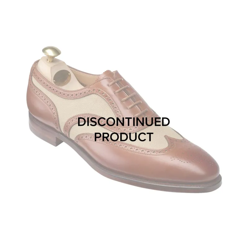 Gerrard 4 Mahogany Calf & Stone Canvas made by Crockett & Jones