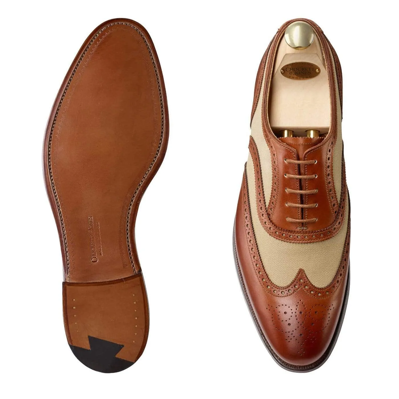 Gerrard 4 Mahogany Calf & Stone Canvas sold by Crockett & Jones product image thumbnail 2