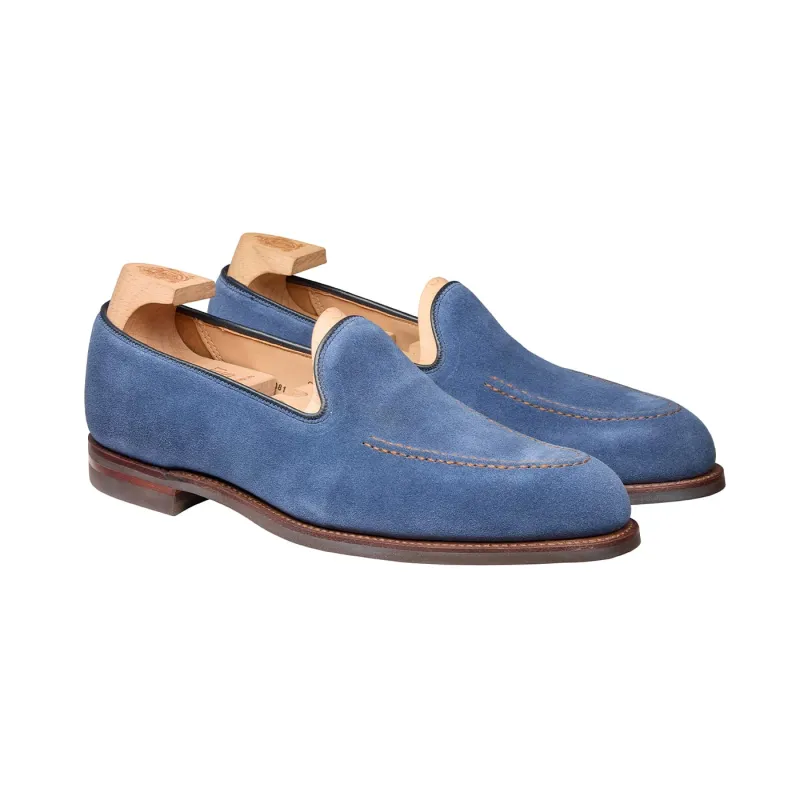 Camden Mid Blue Suede made by Crockett & Jones