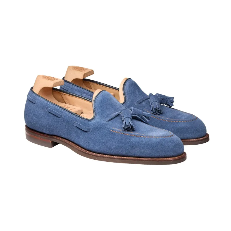 Jersey Mid Blue Suede made by Crockett & Jones