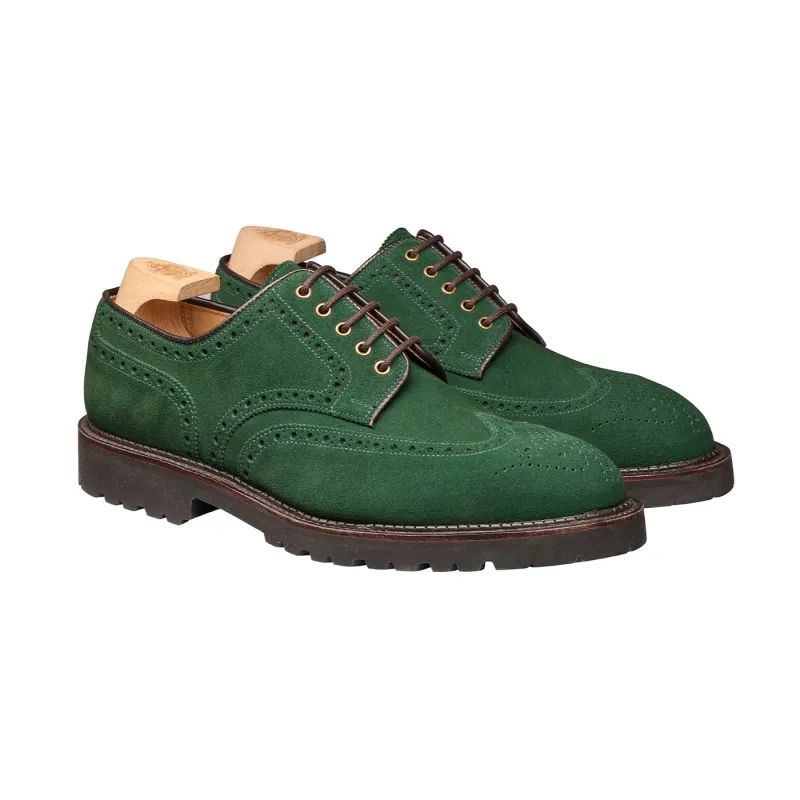 Pembroke Bottle Green Suede made by Crockett & Jones