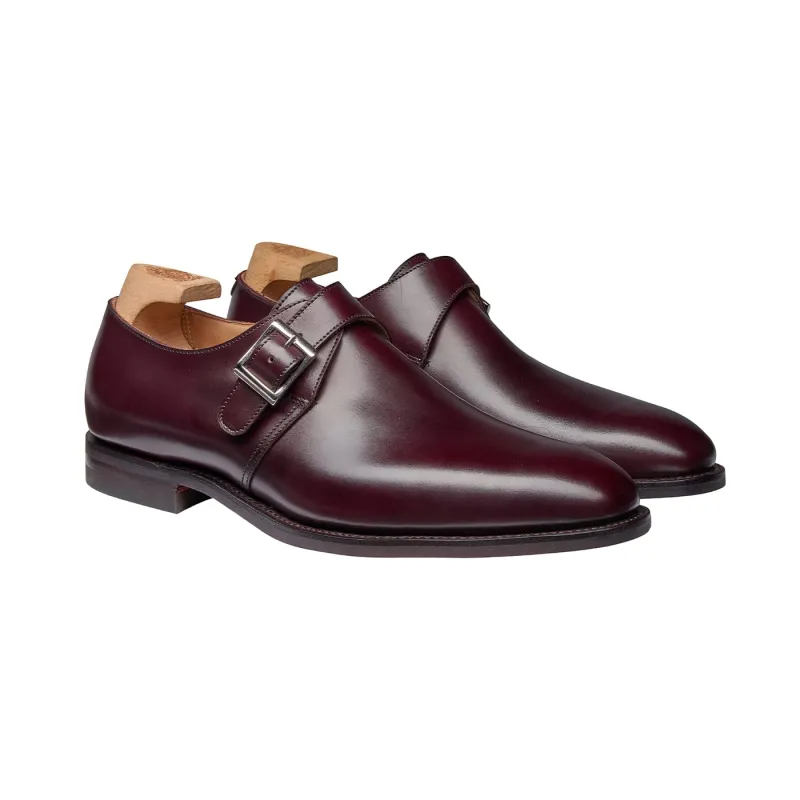 Monkton 3 Burgundy Burnished Calf made by Crockett & Jones