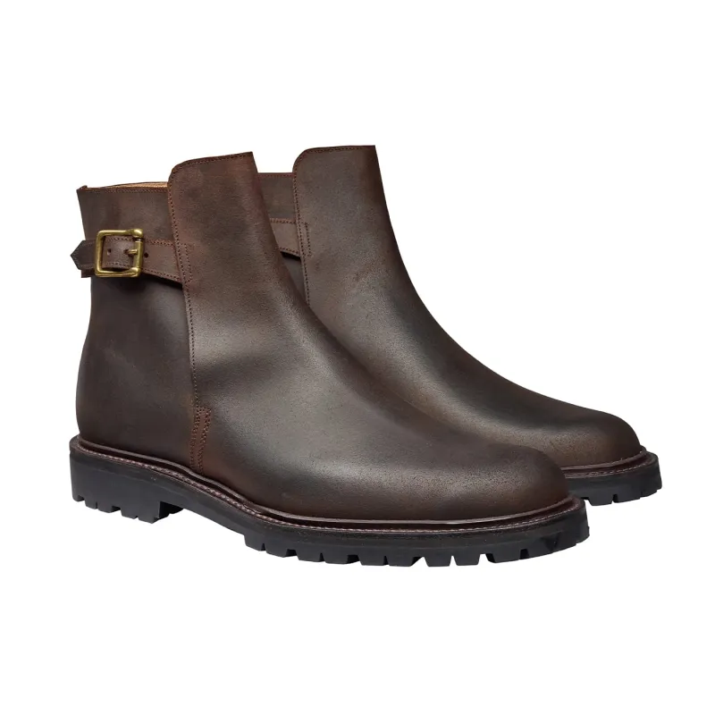 Hickstead 4 Dark Brown Rough-Out Suede made by Crockett & Jones