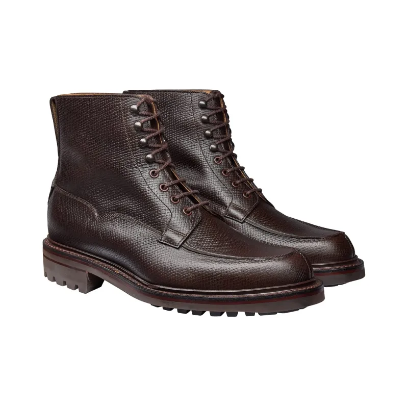 Aspen Dark Brown Hatch Grain made by Crockett & Jones