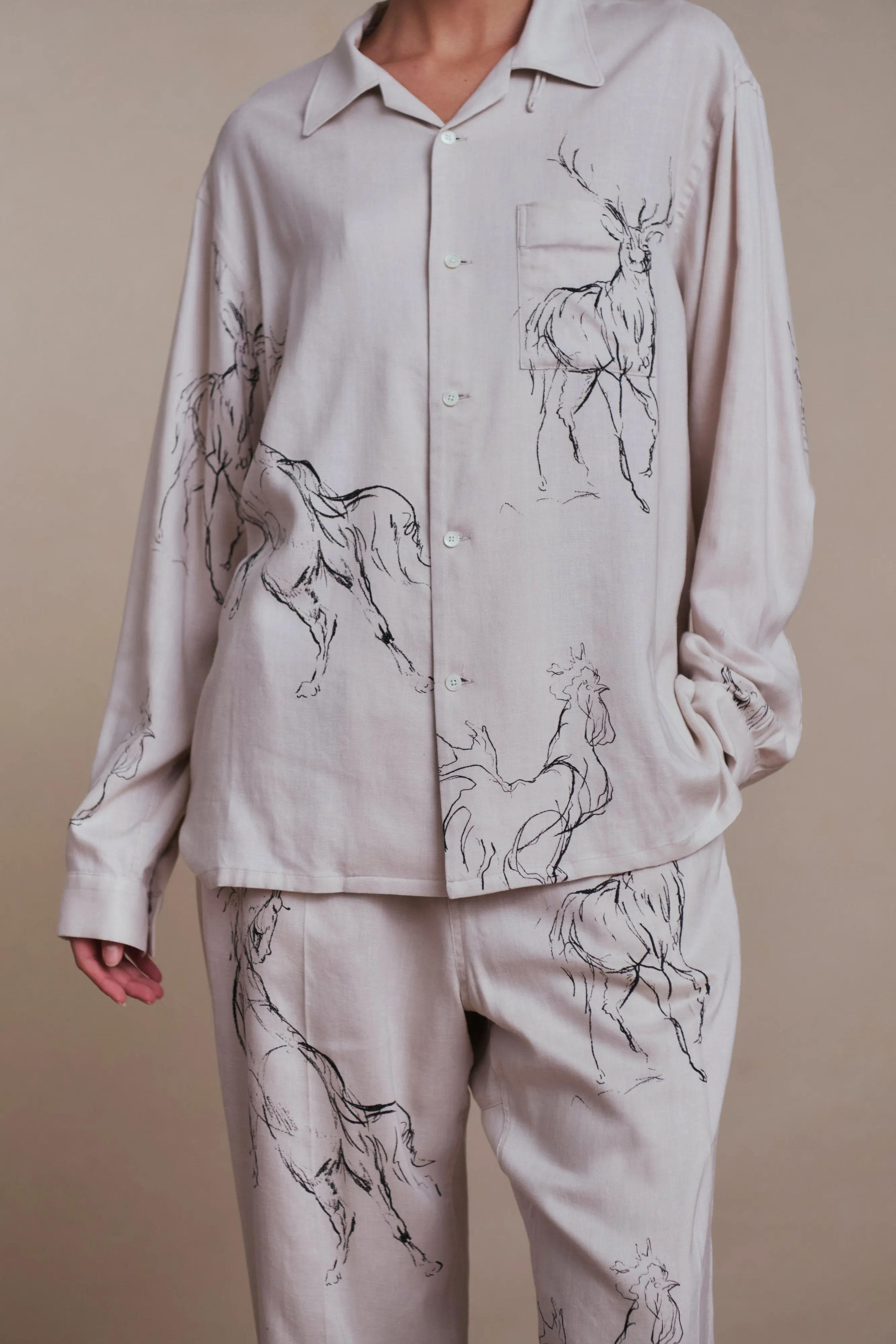 ORIGINAL PRINTED EASY TROUSER (ANIMAL DRAWING) - 261OJ-PT19 sold by Old Joe product image thumbnail 4