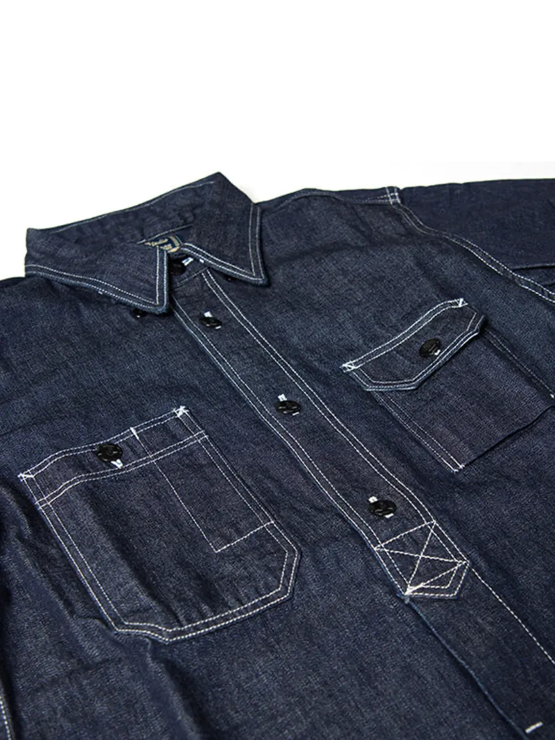 Studio D'Artisan 533B Denim long-sleeved work shirt sold by Mildblend Supply Co product image thumbnail 4