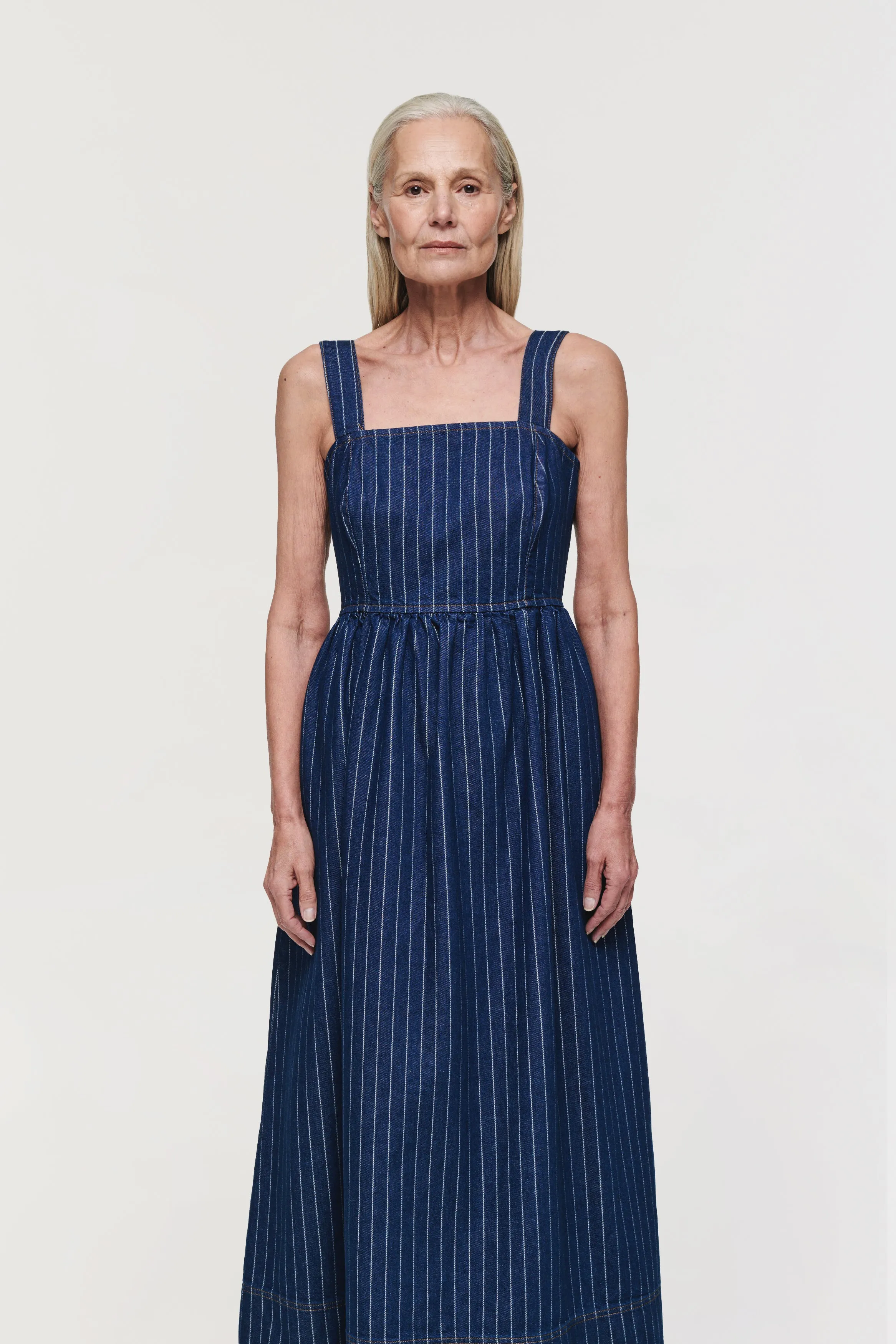 ROSA PINSTRIPE DENIM MIDI DRESS sold by Aligne product image thumbnail 5