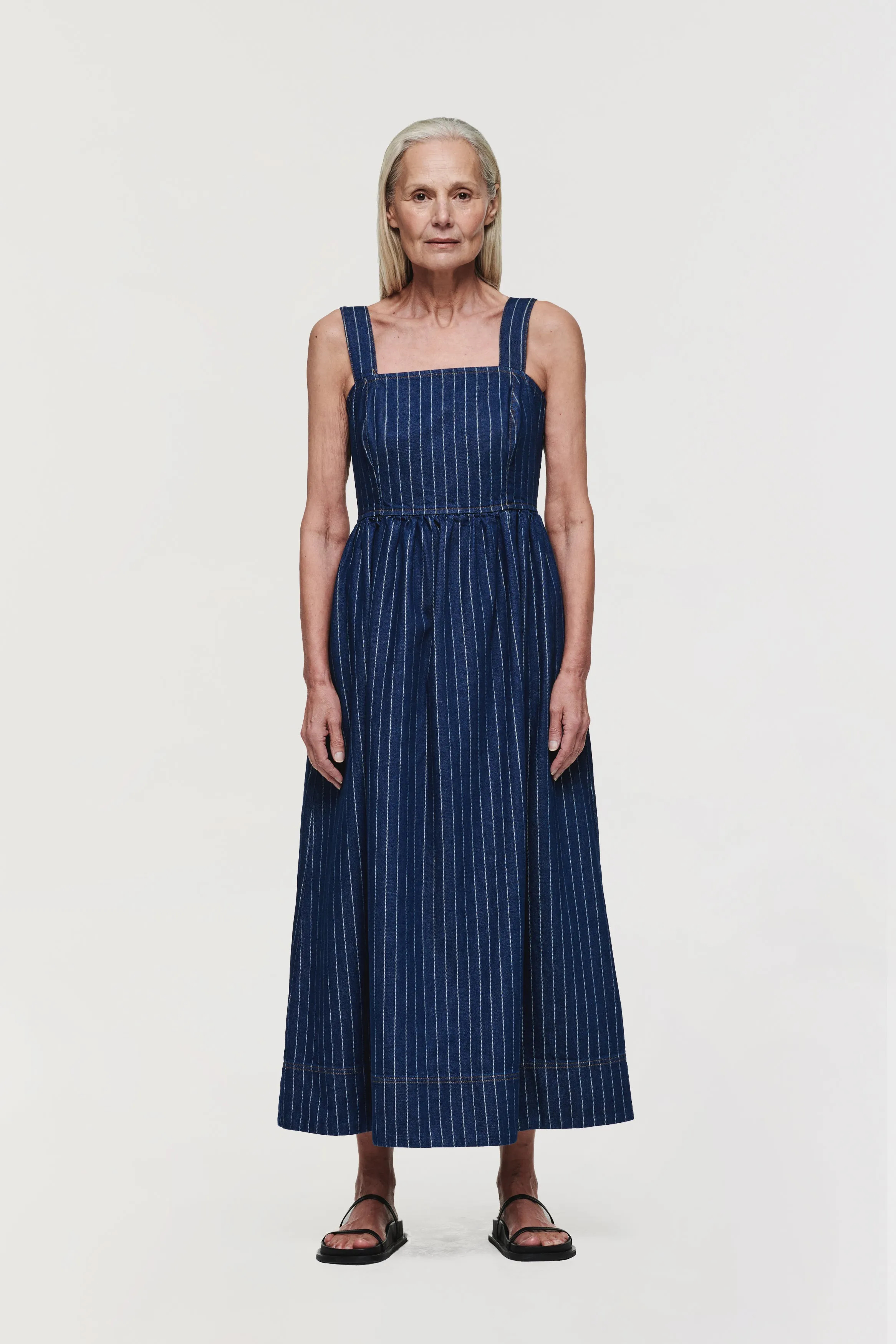 ROSA PINSTRIPE DENIM MIDI DRESS sold by Aligne product image thumbnail 4