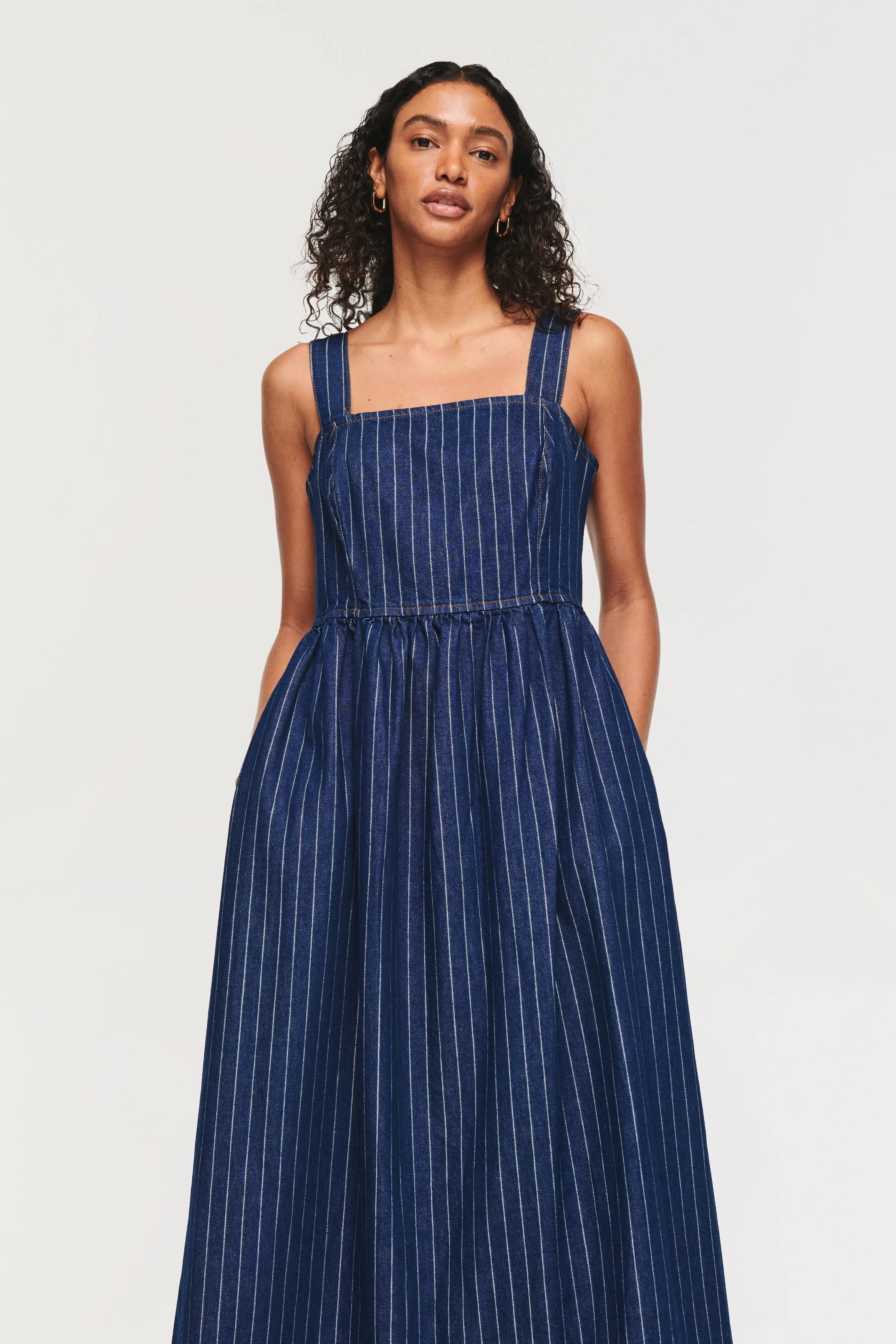 ROSA PINSTRIPE DENIM MIDI DRESS sold by Aligne product image thumbnail 3