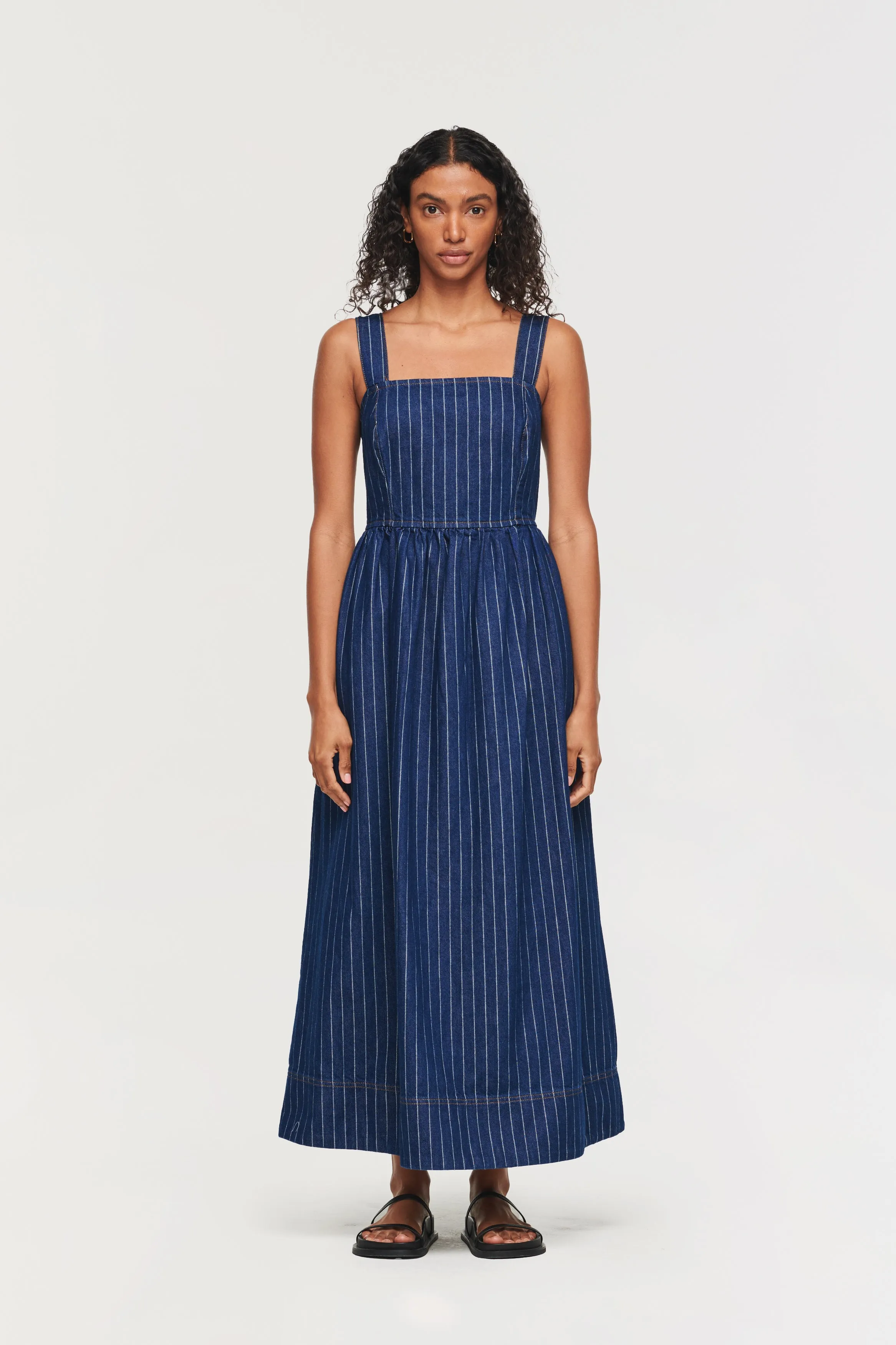 ROSA PINSTRIPE DENIM MIDI DRESS sold by Aligne product image thumbnail 2