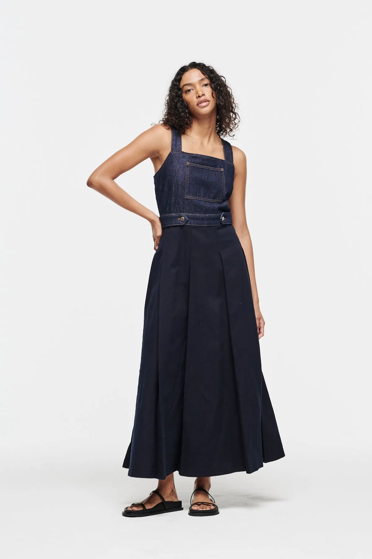 PARKS COTTON AND DENIM MIDI DRESS sold by Aligne product image thumbnail 3