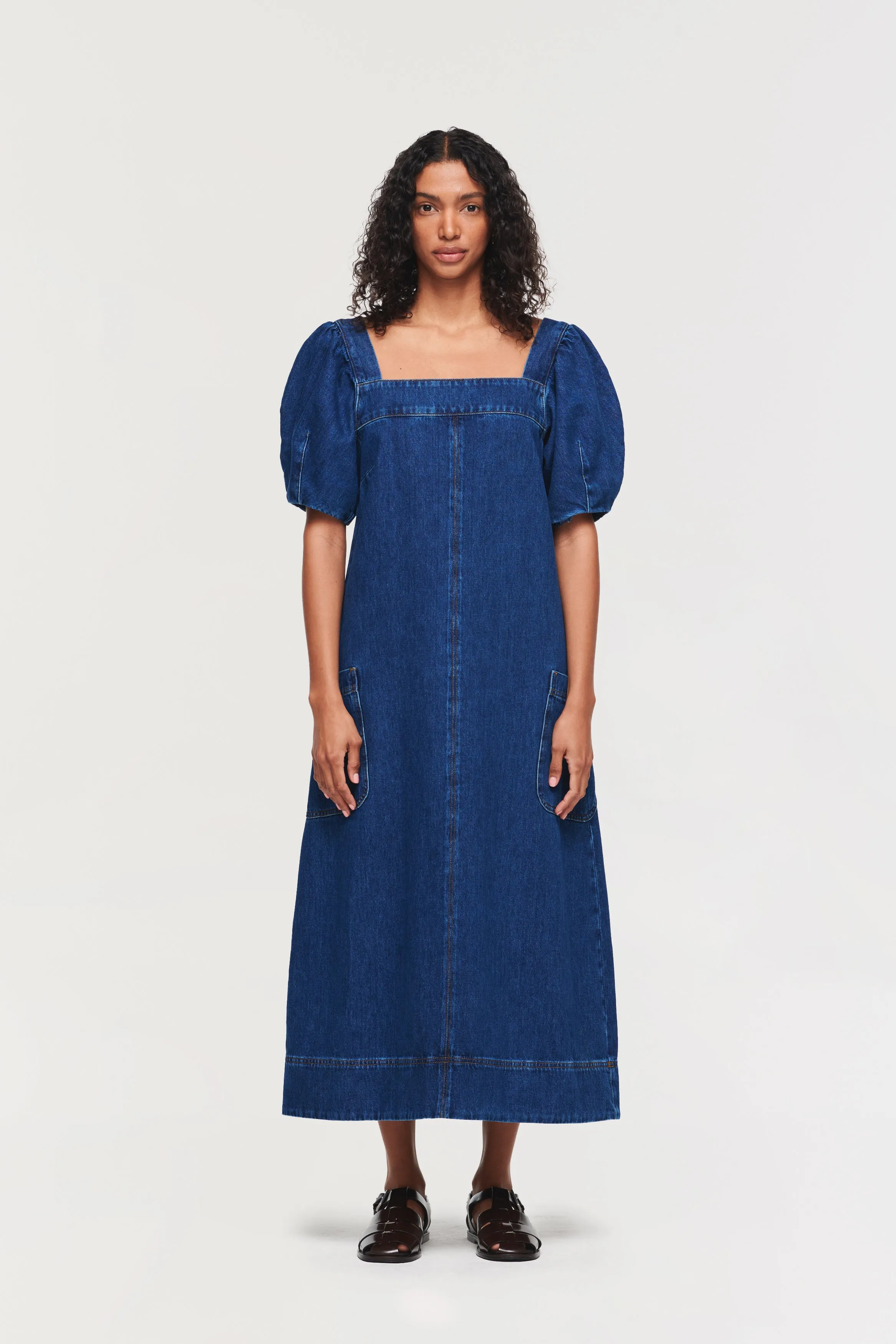 SONIA DENIM MIDI DRESS sold by Aligne product image thumbnail 3