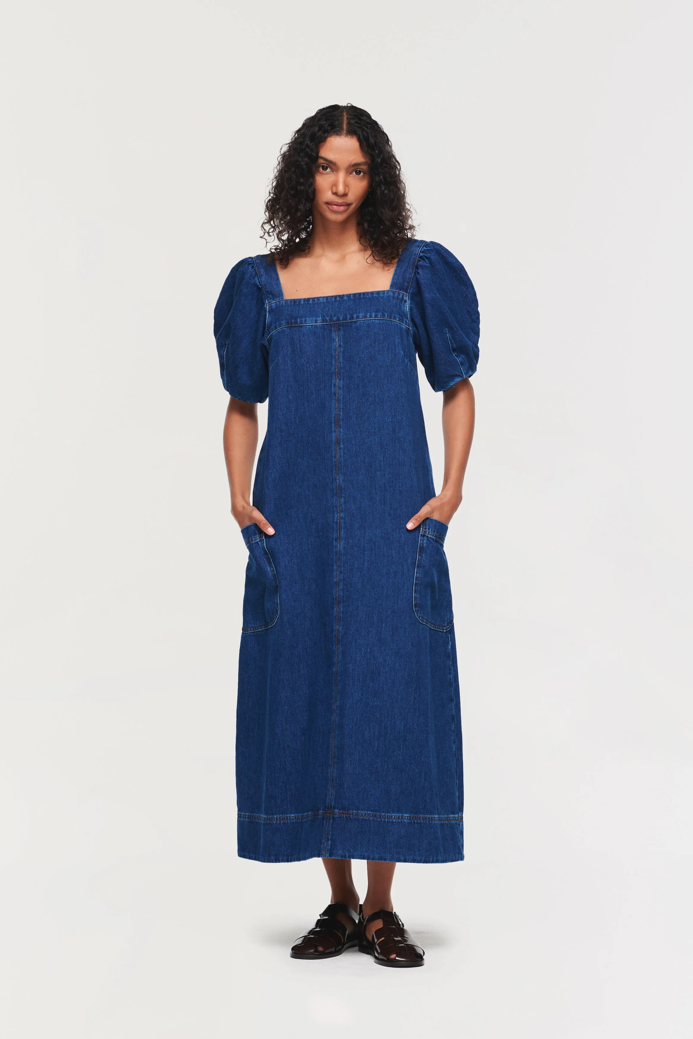 SONIA DENIM MIDI DRESS sold by Aligne