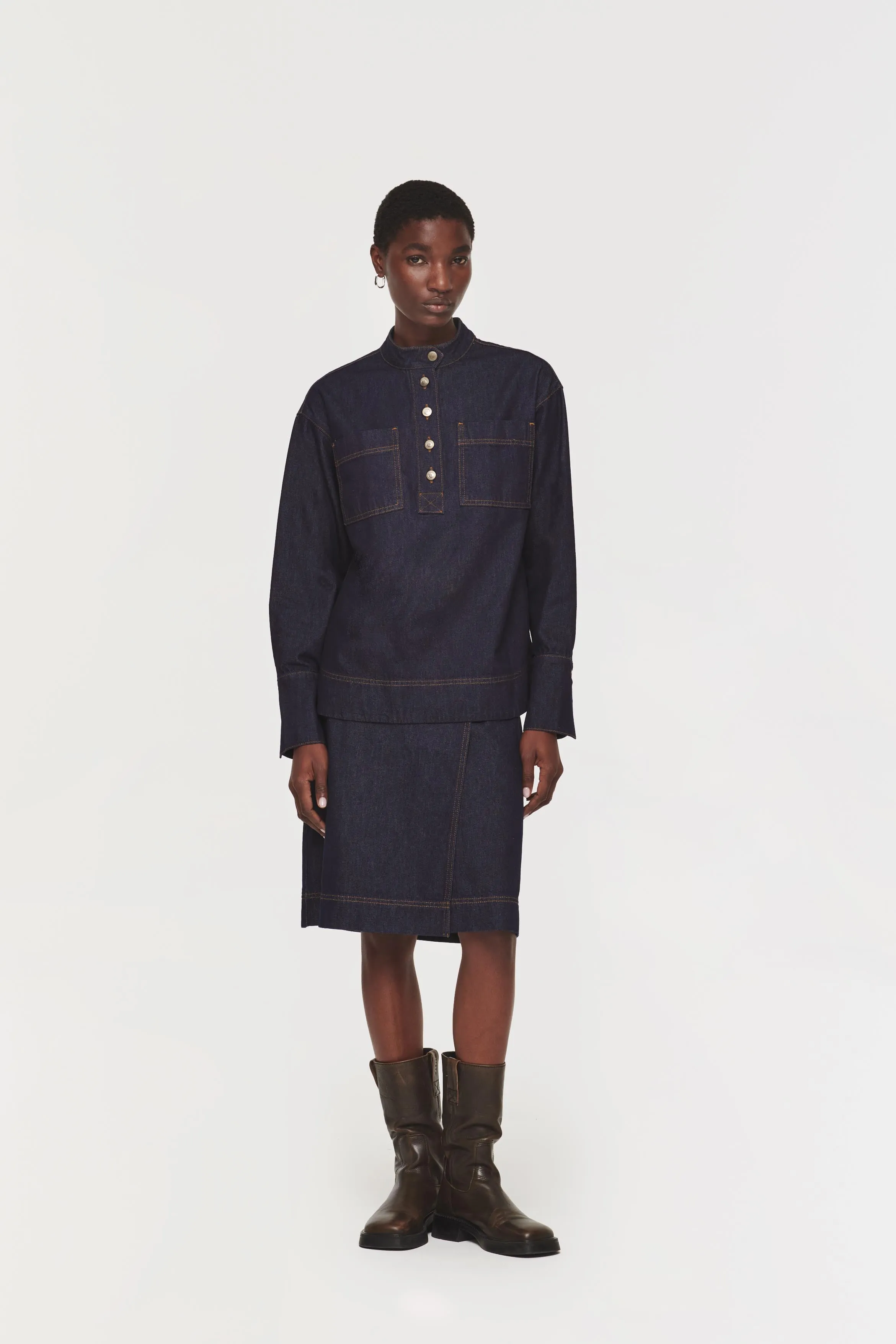 Hazel Knee Length Denim Skirt sold by Aligne product image thumbnail 3