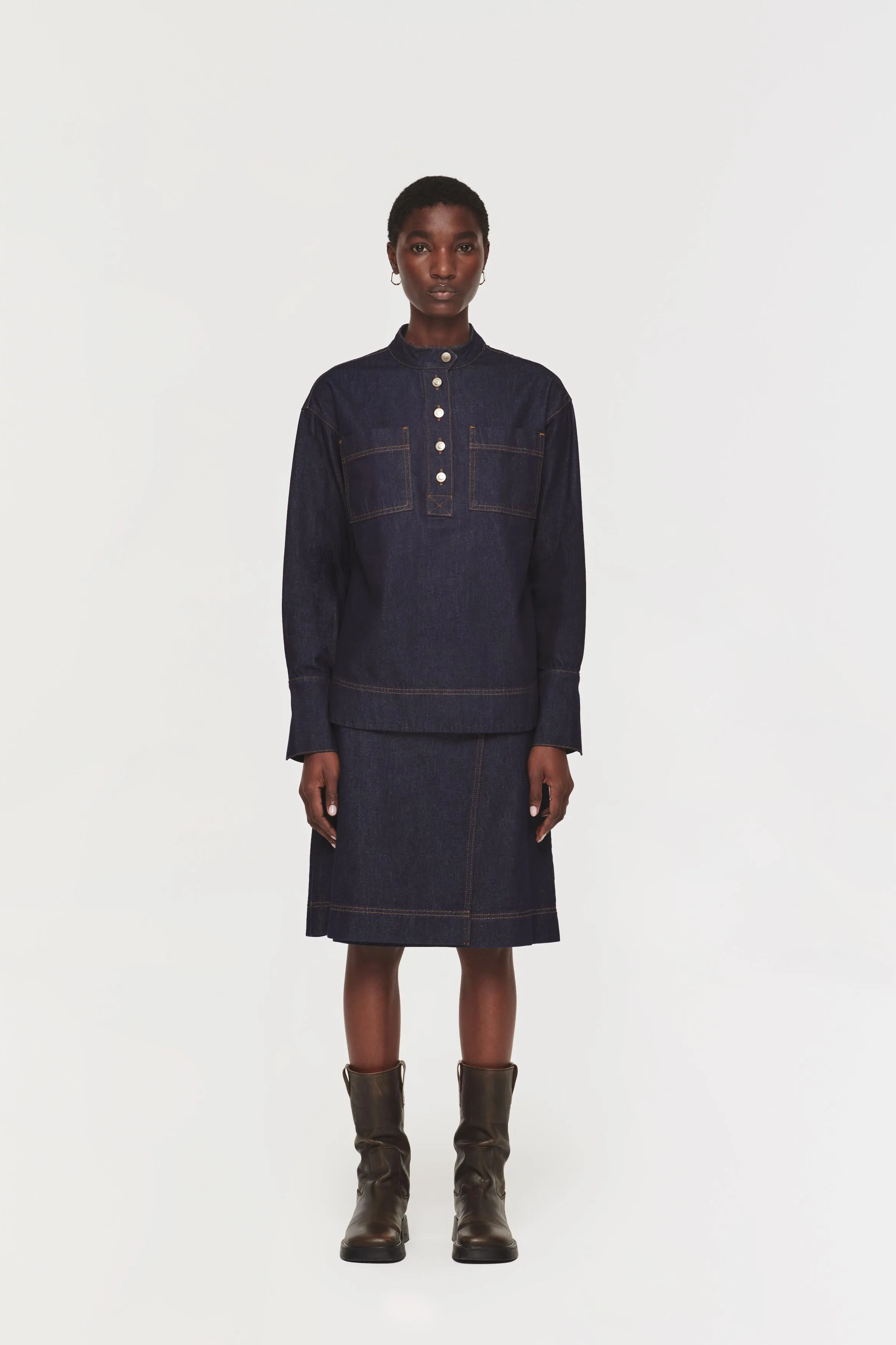 Hazel Knee Length Denim Skirt sold by Aligne product image thumbnail 5