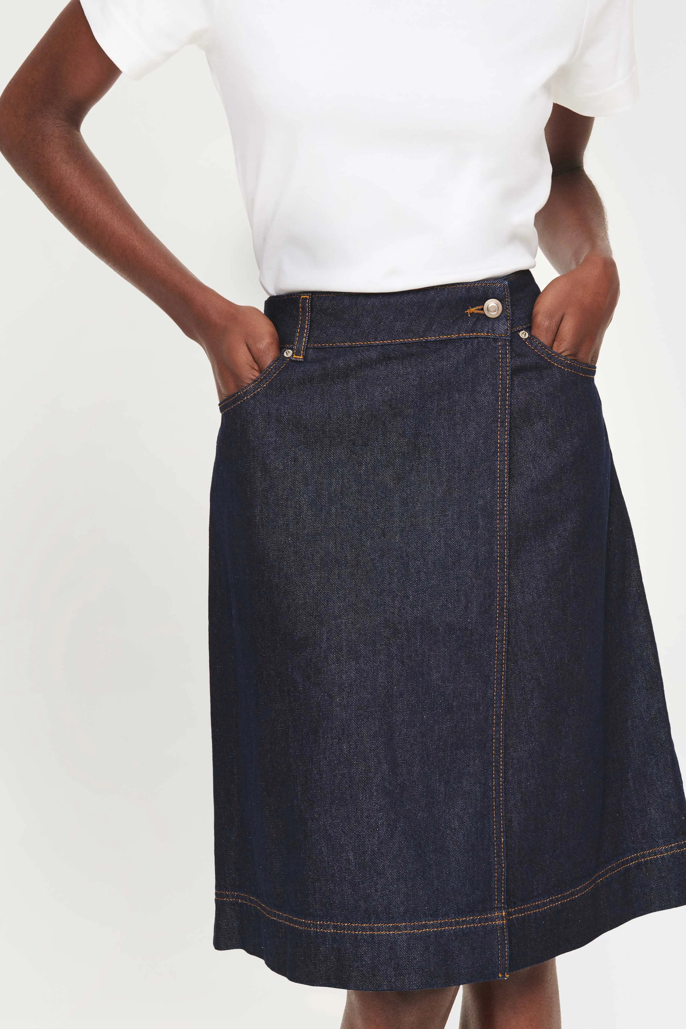 Hazel Knee Length Denim Skirt sold by Aligne product image thumbnail 2