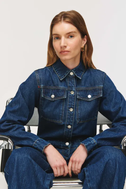 Maeve Denim Boilersuit sold by Aligne