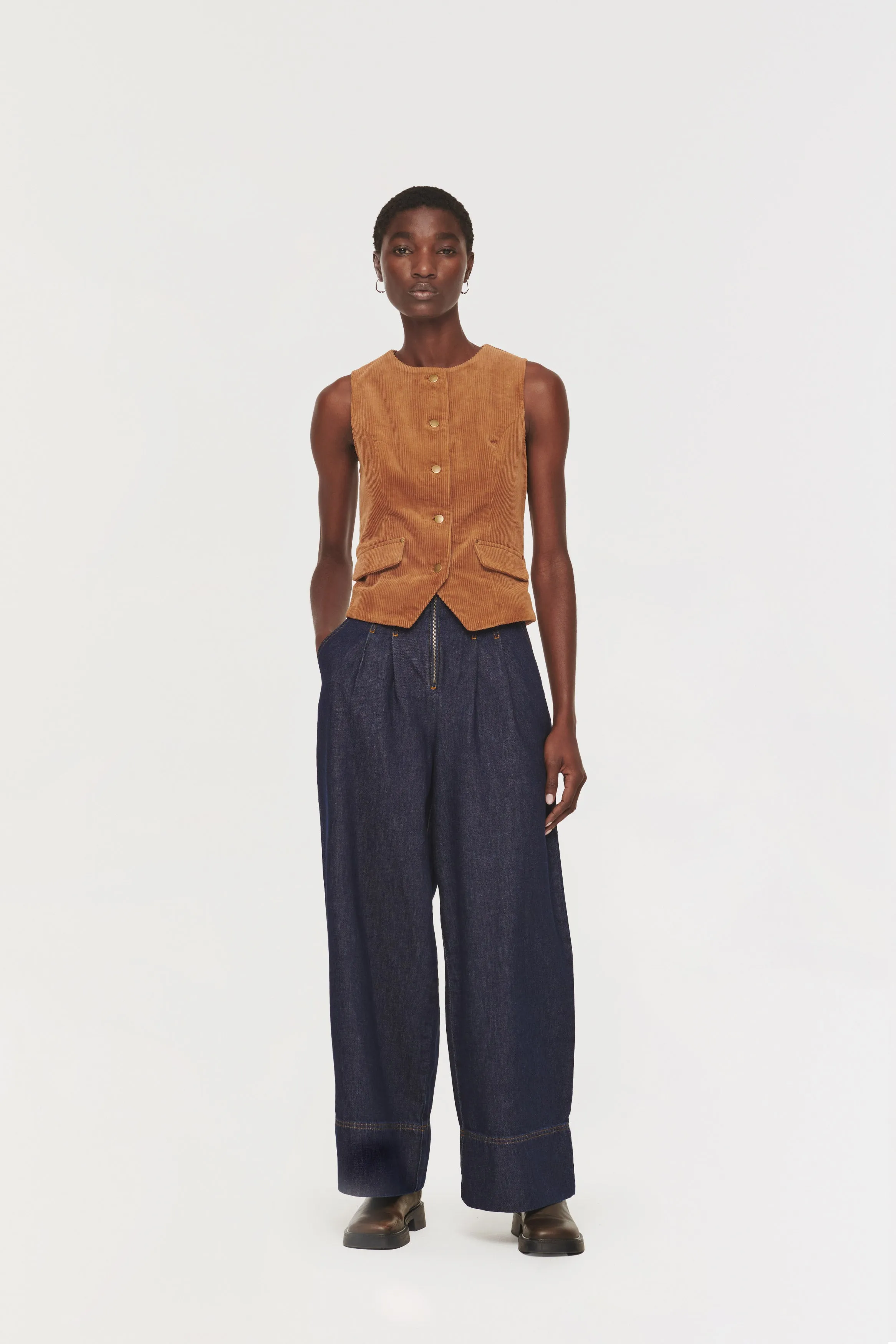 Mitch Cord Waistcoat sold by Aligne product image thumbnail 3